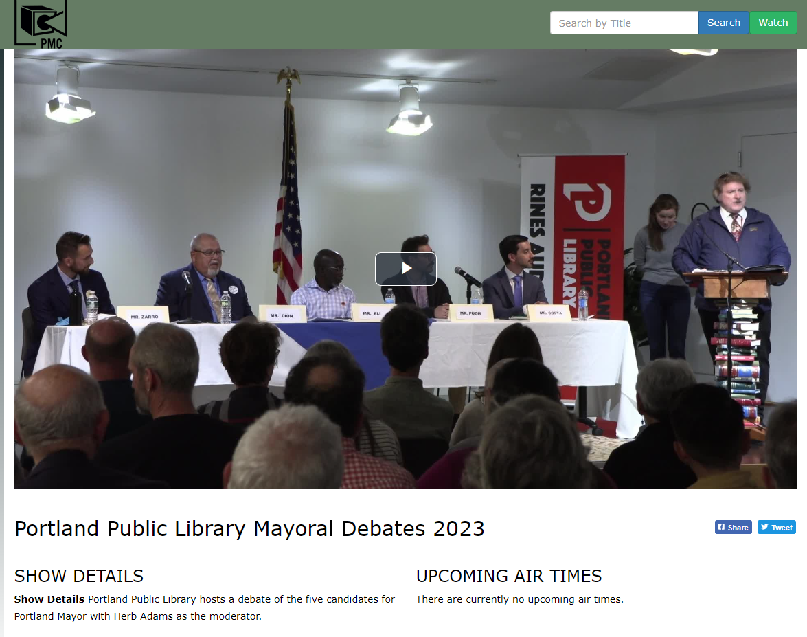 screenshot of the first 2023 mayoral debate